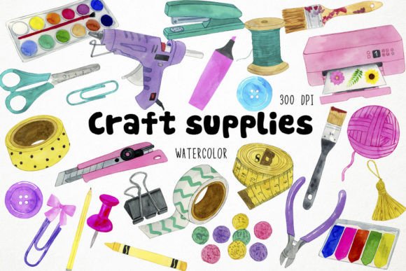 Download Watercolor Craft Clipart, Crafting - Color Collection