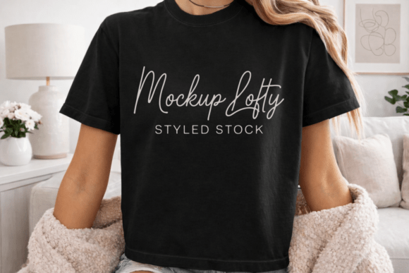 Download Comfort Colors 3023CL Black Shirt Mockup - Color Collection