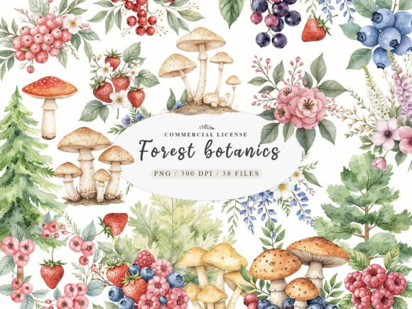 Download Watercolor Botanical Forest Wildflower - Color Collection