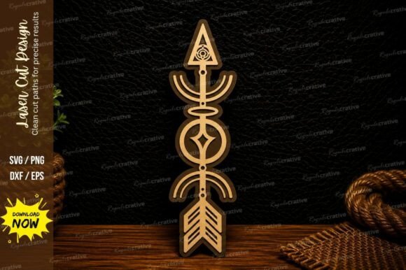 Download Boho Tribal Arrow Ornament Laser Cut SVG - Boho Collection