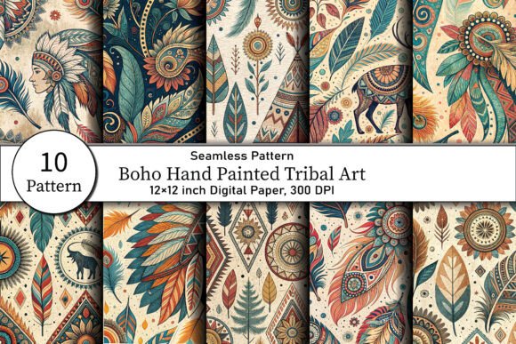 Download Boho Hand Painted Tribal Art - Boho Collection