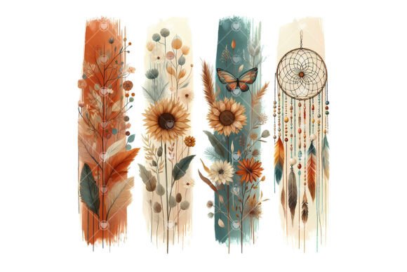 Download Boho Wildflower Feather Dreamcatcher PNG - Boho Collection