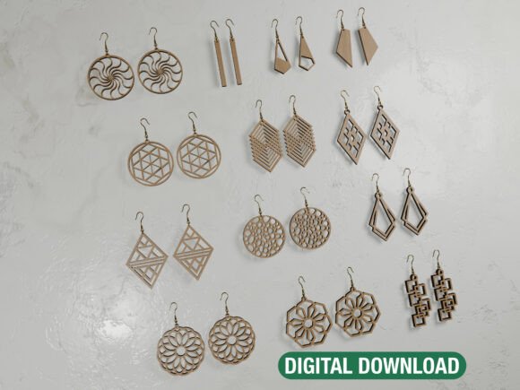 Download Laser Cut Earrings Bundle Symmetric - Symmetric Collection