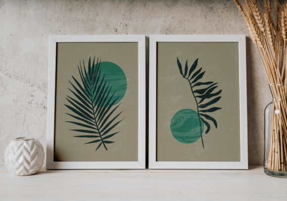 Download Modern Abstract Leaf Boho Wall Art - Boho Collection