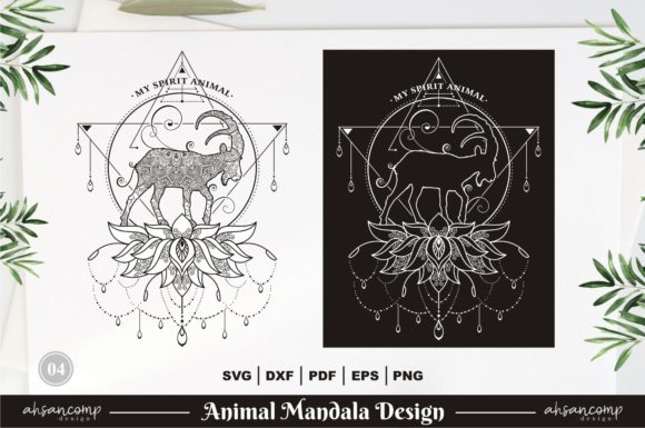 Download IBEX, Animal Mandala Design Vector 04 - Premium Bundle