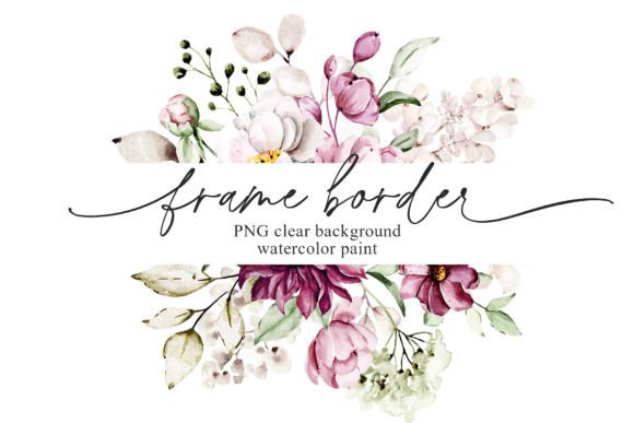Download Watercolor Flower Frame Border, Peonies. - Color Collection