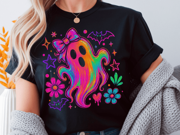 Download Neon Ghost PNG, Colorful Halloween - Color Collection