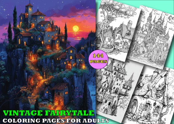 Download Vintage Fairytale Adult Coloring Pages - Color Collection