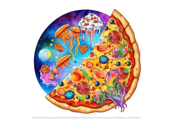 Download Pizza Art Digital Vibrant Color Design - Color Collection
