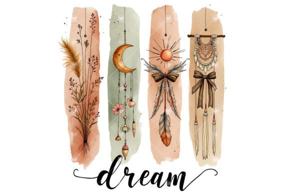 Download Boho Wildflower Feather Dreamcatcher PNG - Boho Collection