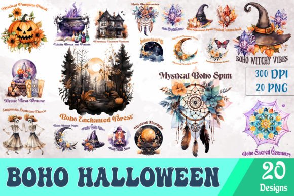 Download Boho Halloween Sublimation Bundle - Boho Collection