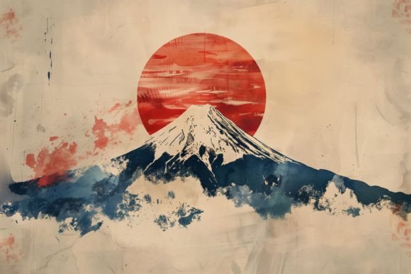 Download Japan Mountain Fuji Watercolor Poster - Color Collection