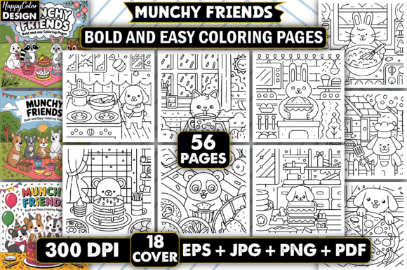 Download Munchy Friends Bold &amp; Easy Coloring Book - Color Collection