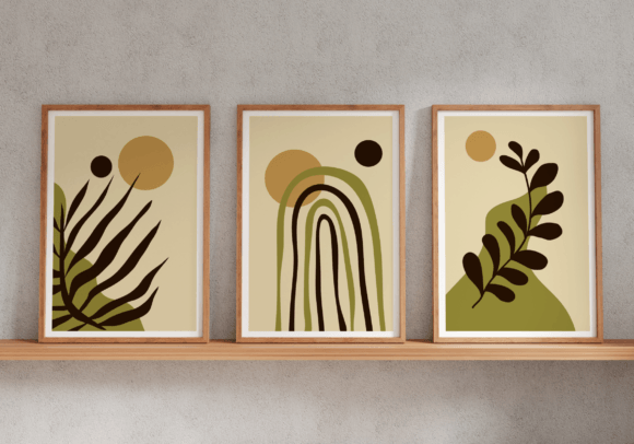 Download Set of 3 Hand Drawn Boho Wall Art - Boho Collection
