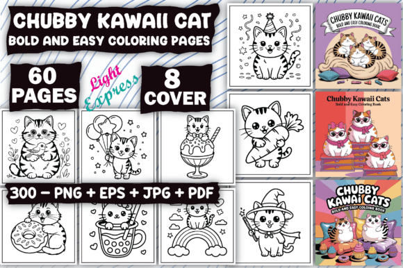 Download Chubby Kawaii Cat Coloring Pages Adults - Color Collection