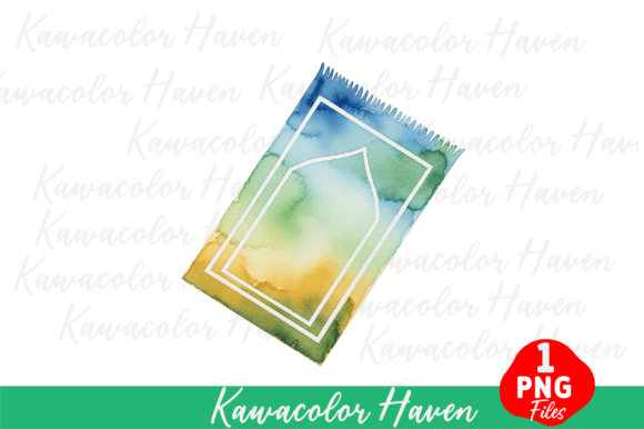 Download Watercolor Islamic Prayer Rug Design - Color Collection