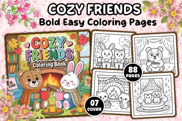 Download Cozy Friends Coloring Pages for Adults - Color Collection
